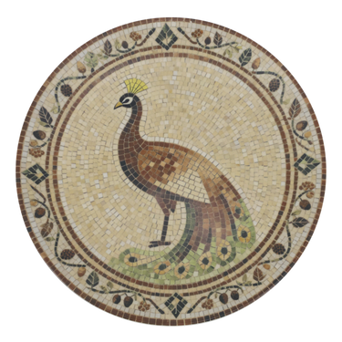 Mosaiikkikuvioinen lautanen beige | ⌀26,5 cm | Peacock-Chic Antique-Sasu’s sisustus- ja huonekaluliike