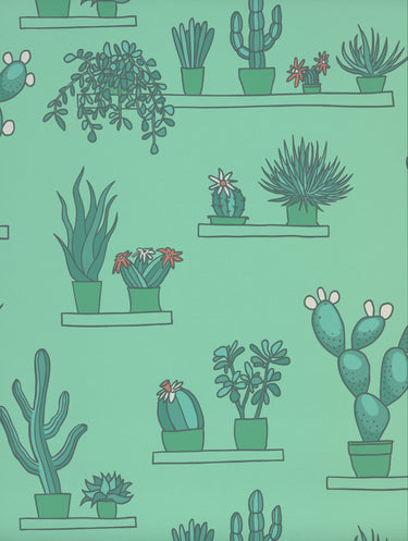 Mr Straw's Greenhouse Green Verditer | non-woven tapetti | In the Garden