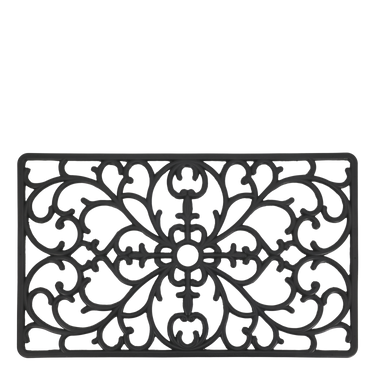Musta filigraanikuvioinen ovimatto | 75 x 45 cm-Chic Antique-Sasu’s sisustus- ja huonekaluliike