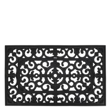 Musta filigraanikuvioinen ovimatto | 75 x 45 cm-Chic Antique-Sasu’s sisustus- ja huonekaluliike