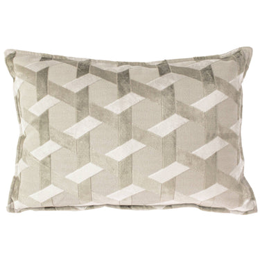 Norsunluun ja mokkaharmaan värinen sisustustyyny | Delano Velvet Jacquard Ivory/Taupe-Riva Home-Sasu’s sisustus- ja huonekaluliike