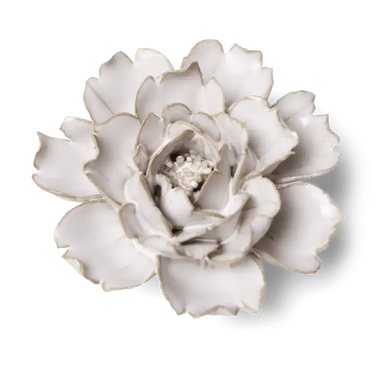 Norsunluunvalkoinen ruusu-posliinikukka | ⌀9,5 x 5,1 cm-Chive-Sasu’s sisustus- ja huonekaluliike