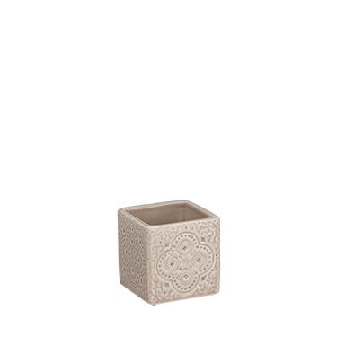Nougat neliskulmainen kuppi keramiikkaa | 6 x 6 x 6 cm | Orient-Cult Design-Sasu’s sisustus- ja huonekaluliike