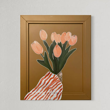 Ojennan sinulle kevään | 30 x 1,2 x 36 cm | Uniikki akryylivärimaalaus-Mimosa.pop-Sasu’s sisustus- ja huonekaluliike