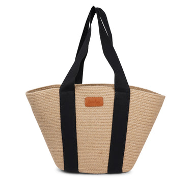 BLACK / JUTE PEPPINO - JUTE BAG WITH COTTON HANDLES 45 X 40 CM
