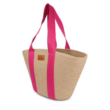HOT PINK / JUTE PEPPINO - JUTE BAG WITH COTTON HANDLES 45 X 40 CM