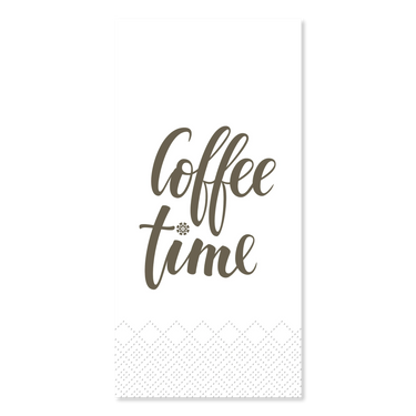 Napkin w. coffee time L20/W10 cm mocca