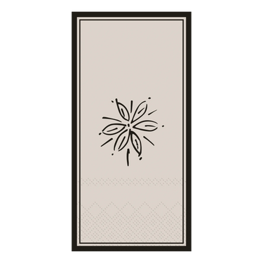 Napkin w. flower L20/W10 cm french grey