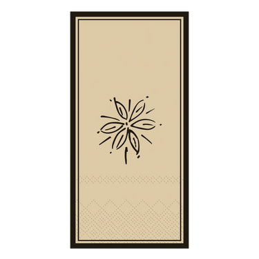 Napkin w. flower L20/W10 cm honey