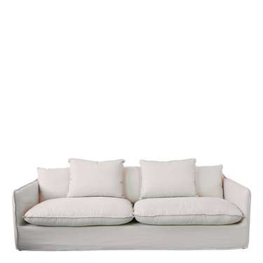 Pellavasohva irroitettavilla päällisillä | 220 x 95 x 75 cm | Malo-Chic Antique-Sasu’s sisustus- ja huonekaluliike