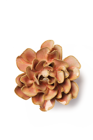 Persikansävyinen orapihlaja-posliinikukka | ⌀8,9 x 3,8 cm-Chive-Sasu’s sisustus- ja huonekaluliike