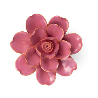 Pinkki Tahitin gardenia-posliinikukka | 10,8 x 5,1 cm-Chive-Sasu’s sisustus- ja huonekaluliike