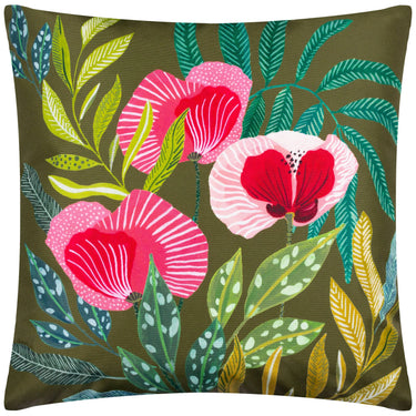 Pinkki-vihreäsävyinen sisustustyynyliina | 43 x 43 cm | House of Bloom Poppy-Riva Home-Sasu’s sisustus- ja huonekaluliike