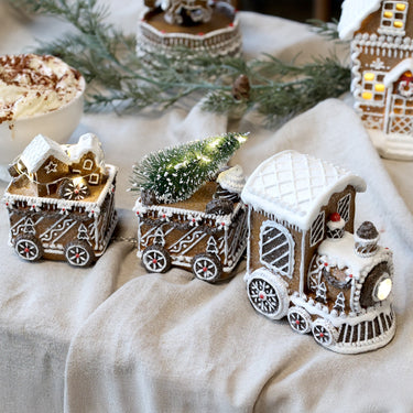 Noël Christmas Train w. LED H11/L26/W8 cm mocca