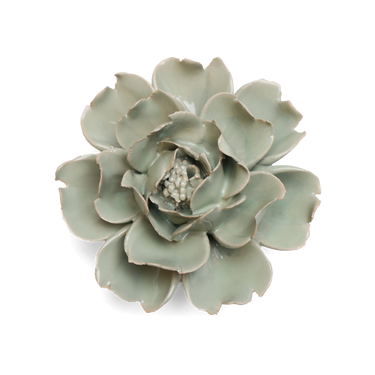 Pistaasinvihreä ruusu-posliinikukka | 9,4 x 4,57 cm-Chive-Sasu’s sisustus- ja huonekaluliike