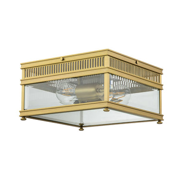 Plafondi harjattu messinki | Ulkokäyttöön | ⌀30 x 16,5 cm | Holborn | (IP44)-Elstead Lighting-Sasu’s sisustus- ja huonekaluliike