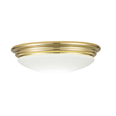 Plafondi kiillotettu messinki | Kylpyhuoneeseen | ⌀35,6 x 10 cm | Brompton | (IP44)-Elstead Lighting-Sasu’s sisustus- ja huonekaluliike