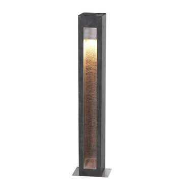 Pollarivalaisin harmaa basalttikivi ja ruostumaton teräs | IP55 | L16 x S12 x K70 cm | Parkstone | (IP55 )-Elstead Lighting-Sasu’s sisustus- ja huonekaluliike
