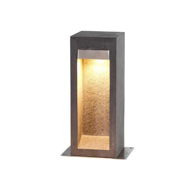 Pollarivalaisin harmaa basalttikivi ja ruostumaton teräs | IP55 | L22 x S16 x K40 cm | Parkstone | (IP55 )-Elstead Lighting-Sasu’s sisustus- ja huonekaluliike