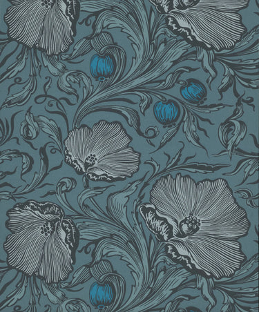 Poppy Trail Air Force Blue | non-woven tapetti | National Trust Papers III
