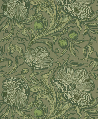 Poppy Trail Sage Green | non-woven tapetti | National Trust Papers III