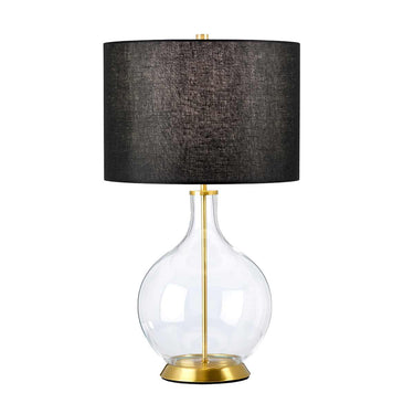 Pöytävalaisin lasi/antiikkimessinki mustalla varjostimella | ⌀36 cm | Orb-Elstead Lighting-Sasu’s sisustus- ja huonekaluliike