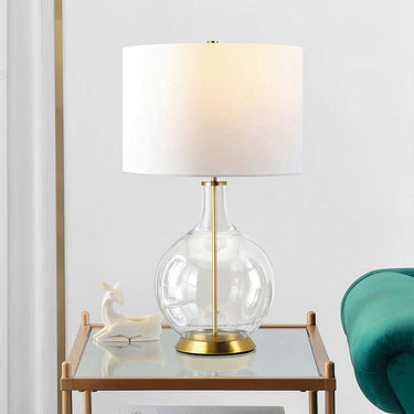 Pöytävalaisin lasi/antiikkimessinki valkoisella varjostimella | ⌀36 cm | Orb-Elstead Lighting-Sasu’s sisustus- ja huonekaluliike