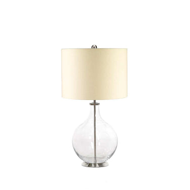Pöytävalaisin lasi/harjattu nikkeli valkoisella varjostimella | ⌀36 cm | Orb-Elstead Lighting-Sasu’s sisustus- ja huonekaluliike