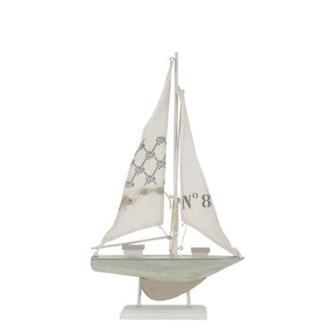 Sailboat on foot H42/L25/W2 cm cream