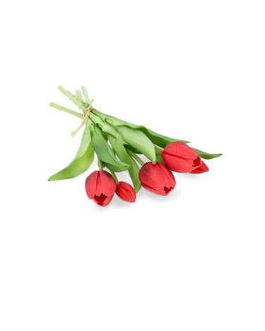 Punainen ”soft touch” tulppaani- kestokukkakimppu | 30 cm-Alot-Sasu’s sisustus- ja huonekaluliike