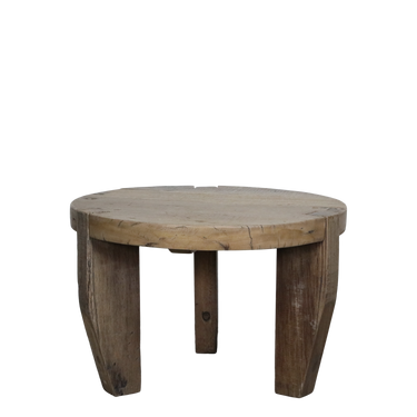 Kierrätyspuinen puunvärinen pyöreä sohvapöytä | Ø72 x 48 cm | Grimaud-Chic Antique-Sasu’s sisustus- ja huonekaluliike