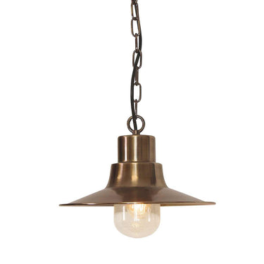 Riippuvalaisin antiikkimessinki | Ulkokäyttöön | ⌀29,5 x 33 cm - 95 cm | Sheldon | (IP44)-Elstead Lighting-Sasu’s sisustus- ja huonekaluliike