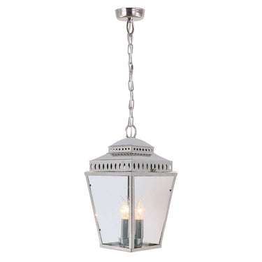 Riippuvalaisin Kiillotettu nikkeli | Ulkokäyttöön | ⌀22 x 57 cm - 94 cm | Mansion House | (IP44)-Elstead Lighting-Sasu’s sisustus- ja huonekaluliike