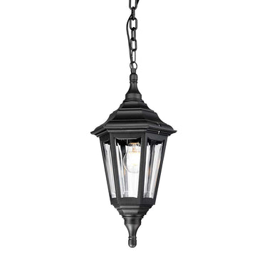 Riippuvalaisin musta | Ulkokäyttöön | ⌀23 x 63,5 cm - 73 cm | Kinsale | (IP44)-Elstead Lighting-Sasu’s sisustus- ja huonekaluliike