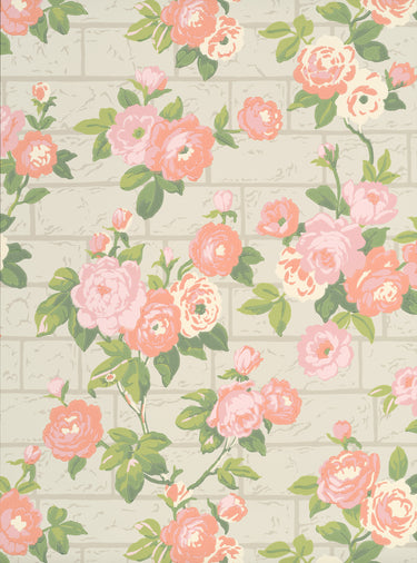 Rose Garden Green Stone | non-woven tapetti | In the Garden