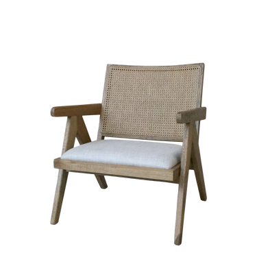 Ruskea "lounge-tuoli" rottinkiselkänojalla | 65 x 70 x 77 cm | French Rustic Collection-Chic Antique-Sasu’s sisustus- ja huonekaluliike