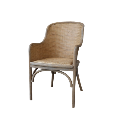 Ruskea rottinkinen tuoli käsinojilla | 56,5 x 56 x 91 cm | French Rustic Collection-Chic Antique-Sasu’s sisustus- ja huonekaluliike