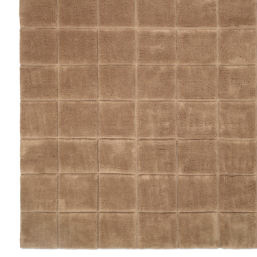 Ruskea ruutukuviollinen 2 cm paksu villamatto | Grid Wheat-Classic Collection-Sasu’s sisustus- ja huonekaluliike