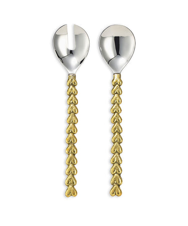 Holly Heart Salad Server Set in Giftbox