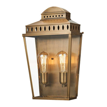 Seinävalaisin antiikkimessinki | Ulkokäyttöön | 29,6 x 14,5 x 48,9 cm | Mansion House | (IP44)-Elstead Lighting-Sasu’s sisustus- ja huonekaluliike