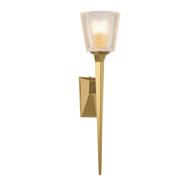 Seinävalaisin harjattu messinki | Kylpyhuoneeseen | 12,6 x 20 x 50,6 cm | Verity | (IP44)-Elstead Lighting-Sasu’s sisustus- ja huonekaluliike