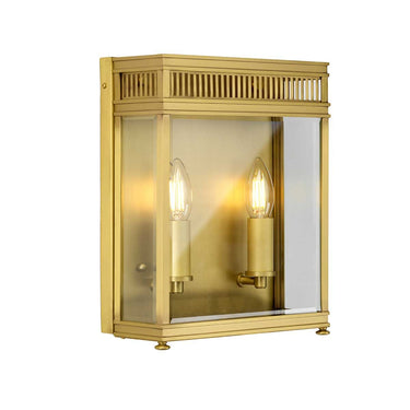 Seinävalaisin harjattu messinki | Ulkokäyttöön | 25,5 x 11 x 31 cm | Holborn | (IP44)-Elstead Lighting-Sasu’s sisustus- ja huonekaluliike