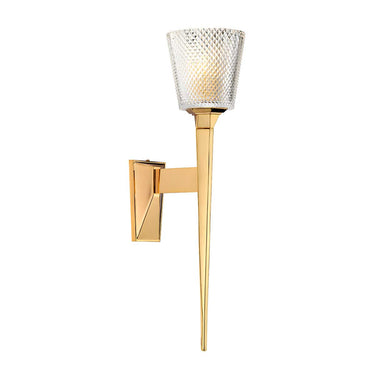 Seinävalaisin kiillotettu kulta | Kylpyhuoneeseen | 12,6 x 20 x 50,6 cm | Verity | (IP44)-Elstead Lighting-Sasu’s sisustus- ja huonekaluliike