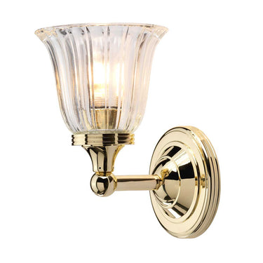 Seinävalaisin kiillotettu messinki | Kylpyhuoneeseen | 13,9 x 17,3 x 21,7 cm | Austen | (IP44)-Elstead Lighting-Sasu’s sisustus- ja huonekaluliike