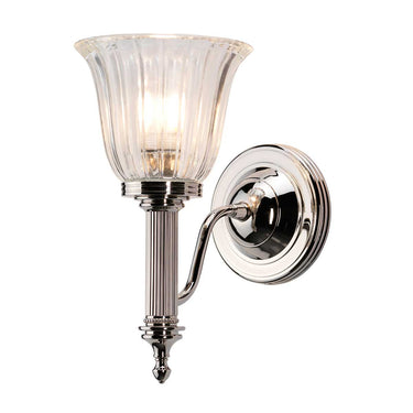 Seinävalaisin Kiillotettu nikkeli | Kylpyhuoneeseen | 13,9 x 21,2 x 26,1 cm | Carroll | (IP44)-Elstead Lighting-Sasu’s sisustus- ja huonekaluliike
