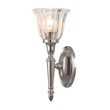 Seinävalaisin Kiillotettu nikkeli | Kylpyhuoneeseen | 14 x 14 x 33 cm | Dryden | (IP44)-Elstead Lighting-Sasu’s sisustus- ja huonekaluliike