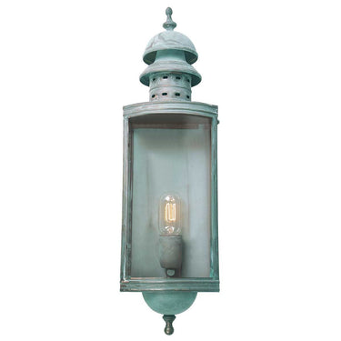 Seinävalaisin vihreä patina | Ulkokäyttöön | 17,5 x 13 x 60 cm | Downing Street | (IP44)-Elstead Lighting-Sasu’s sisustus- ja huonekaluliike