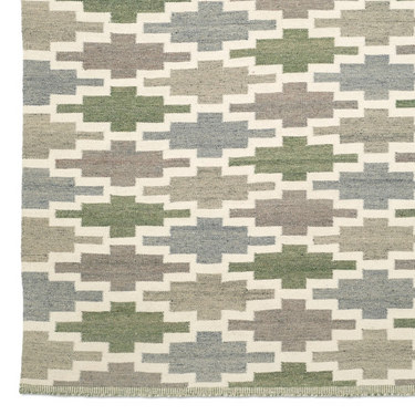 Sini-vihreä salmiakkikuvioitu 0,7 cm paksu villamatto | Korsnäs Blue-Green-Classic Collection-Sasu’s sisustus- ja huonekaluliike