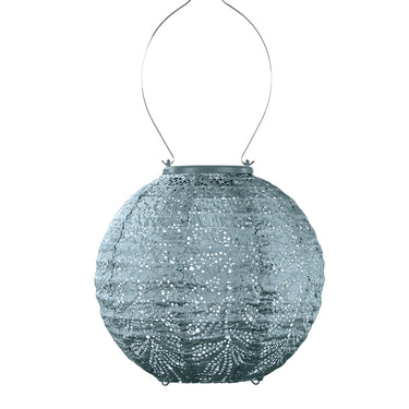 Siniharmaa aurinkokennolyhty | Ø20 x 18 cm | Folia Round-Lumiz-Sasu’s sisustus- ja huonekaluliike