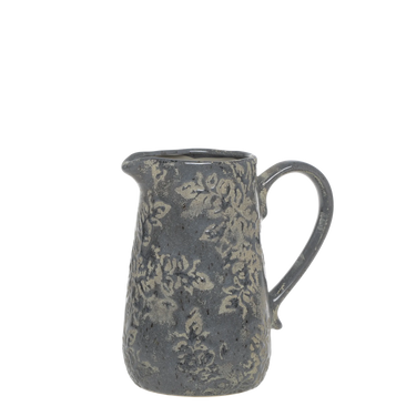 Antibes Jug w. flower pattern H18/D16 cm opal